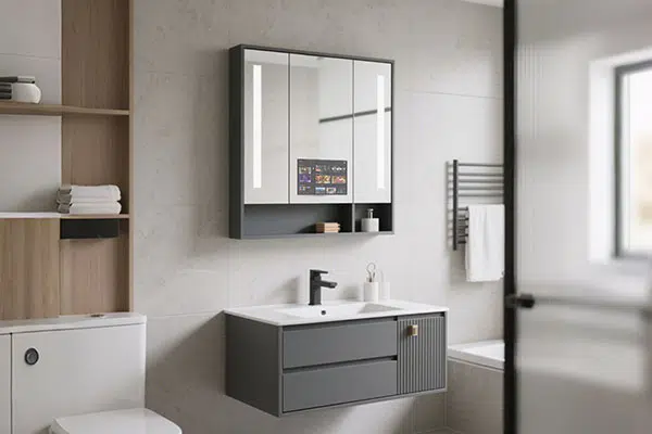 2 doors small smart mirror cabinet