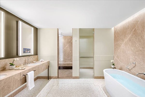 TV mirror in bathroom